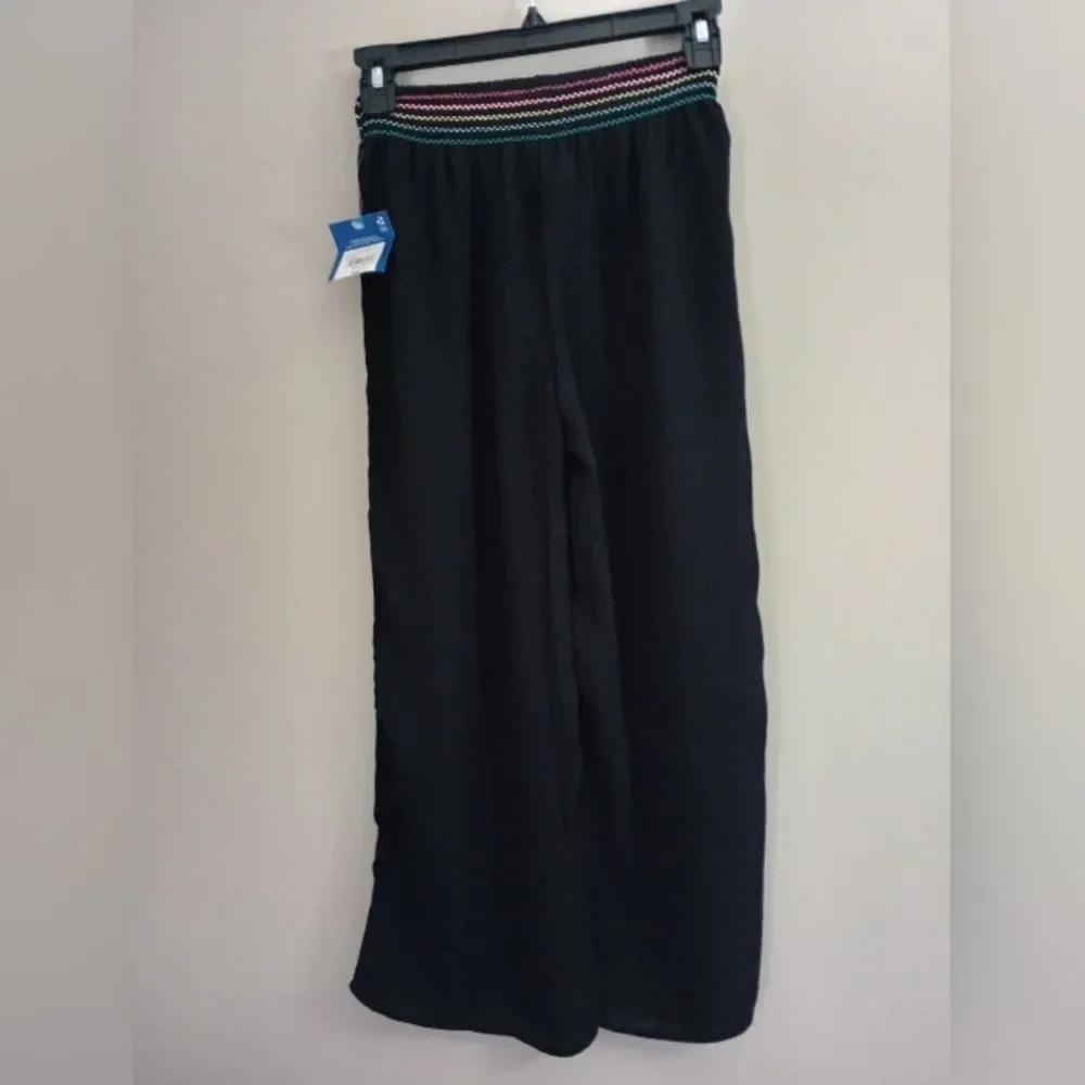 NWT Arizona Jean Company Black Wide Leg Cover Up Pants Size M 10/12